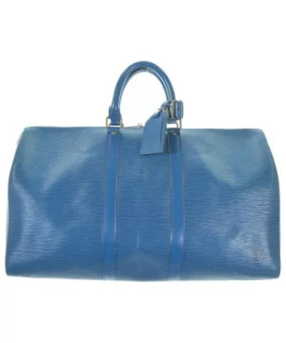 Louis Vuitton Keepall Epi Leather Duffle Travel Bag Blue